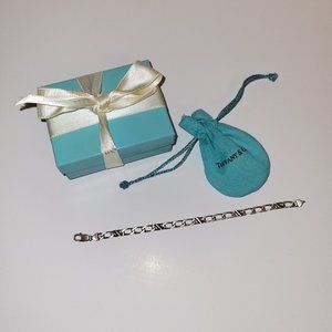 Tiffany & Co. Figaro Chain Bracelet 7.5" Silver 925 & 18K Gold